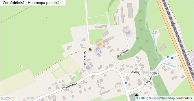 Zemědělská - mapa podnikání