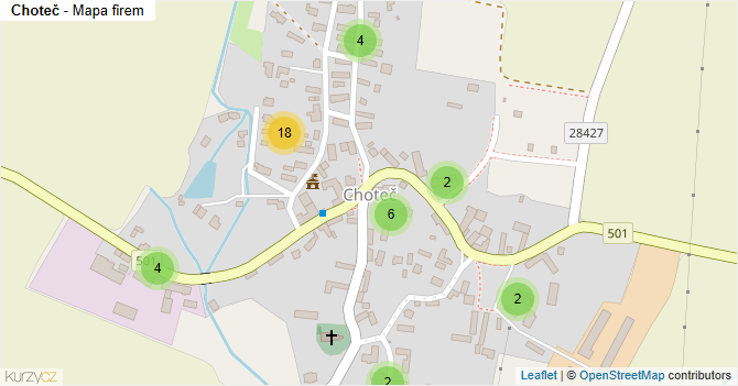 Choteč - mapa firem