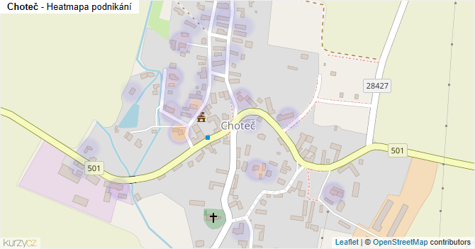 Choteč - mapa podnikání