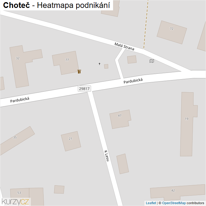 Mapa Choteč - Firmy v obci.