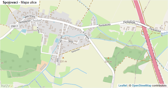 Spojovací - mapa ulice