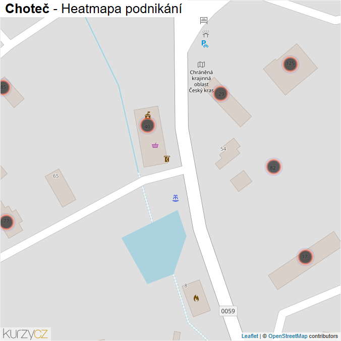 Mapa Choteč - Firmy v obci.