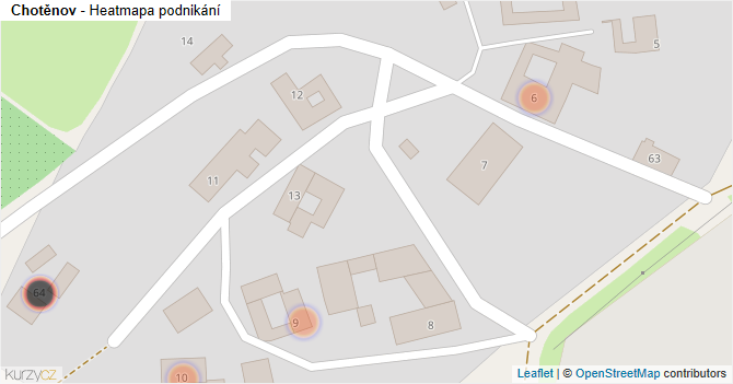 Chotěnov - mapa podnikání
