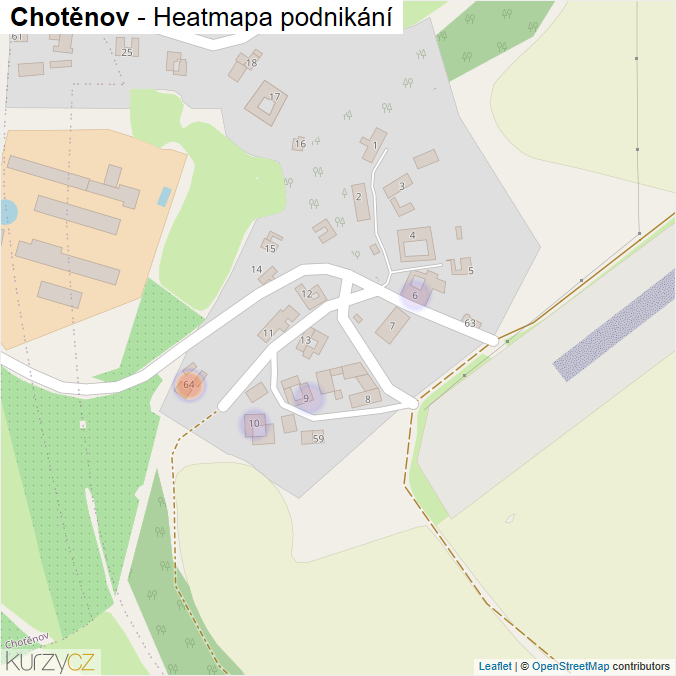 Mapa Chotěnov - Firmy v části obce.