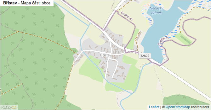 Břístev - mapa části obce