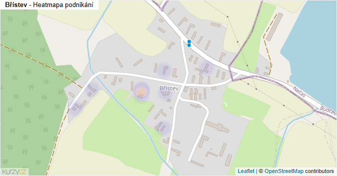 Břístev - mapa podnikání