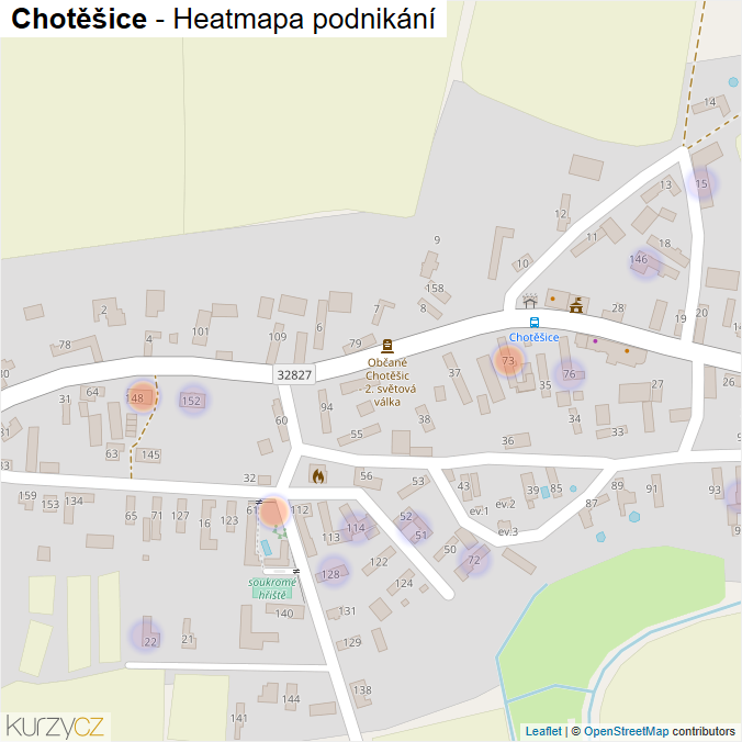 Mapa Chotěšice - Firmy v části obce.