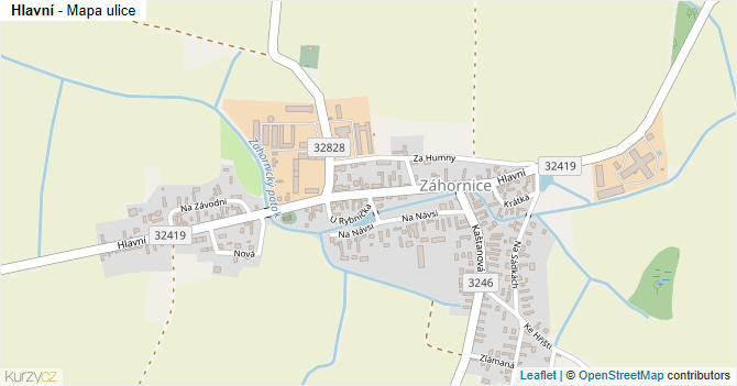 Hlavní - mapa ulice
