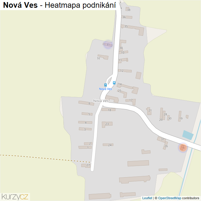 Mapa Nová Ves - Firmy v části obce.