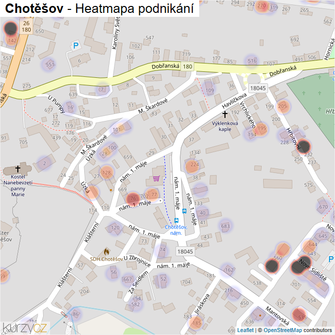 Mapa Chotěšov - Firmy v části obce.