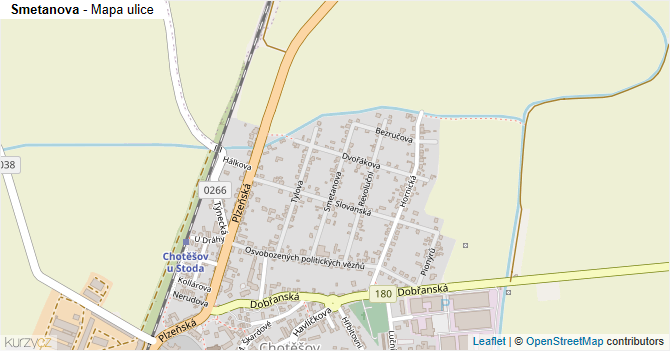 Smetanova - mapa ulice
