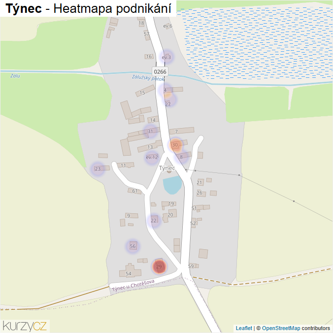 Mapa Týnec - Firmy v části obce.