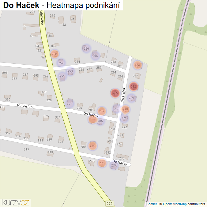 Mapa Do Haček - Firmy v ulici.