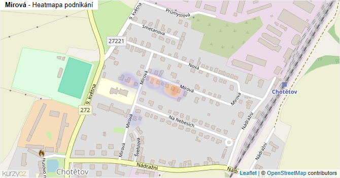 Mírová - mapa podnikání