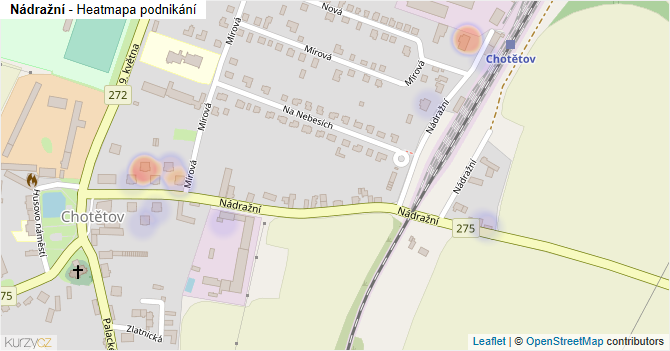 Nádražní - mapa podnikání