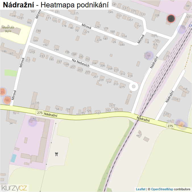 Mapa Nádražní - Firmy v ulici.