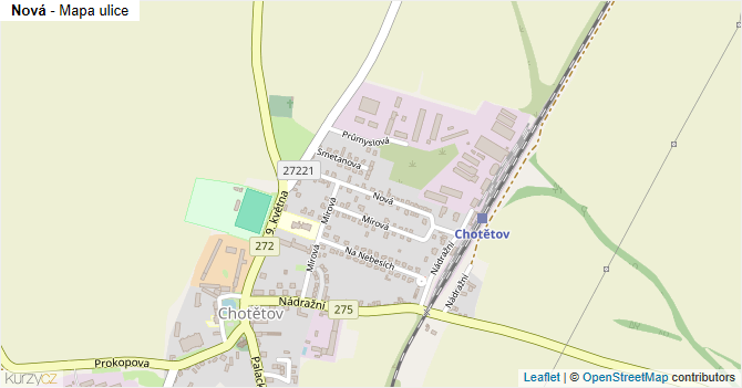 Nová - mapa ulice