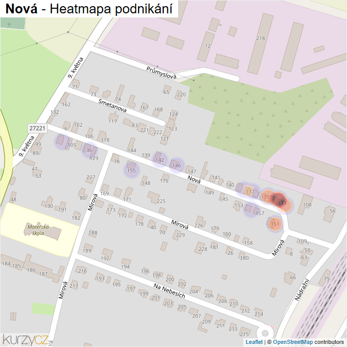 Mapa Nová - Firmy v ulici.