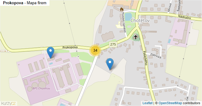 Prokopova - mapa firem