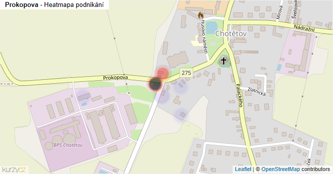 Prokopova - mapa podnikání