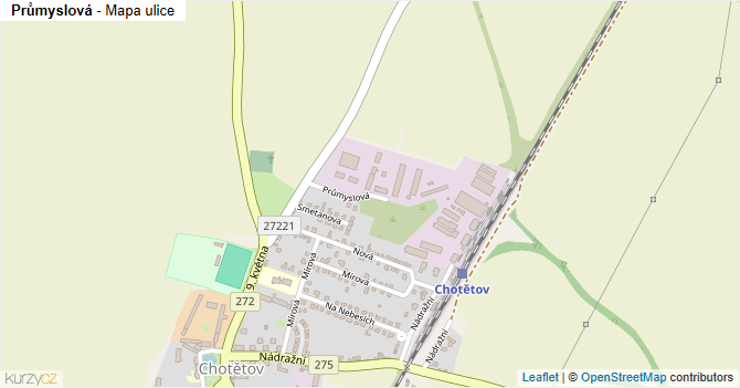 Průmyslová - mapa ulice