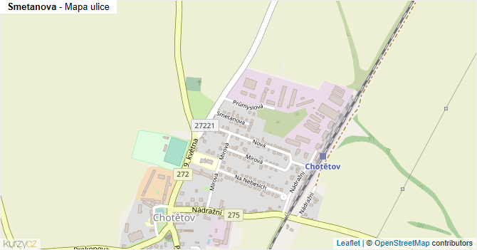 Smetanova - mapa ulice