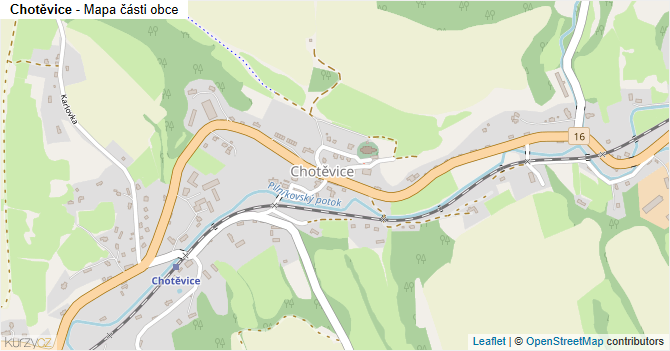 Chotěvice - mapa části obce