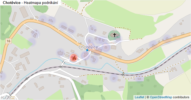Chotěvice - mapa podnikání