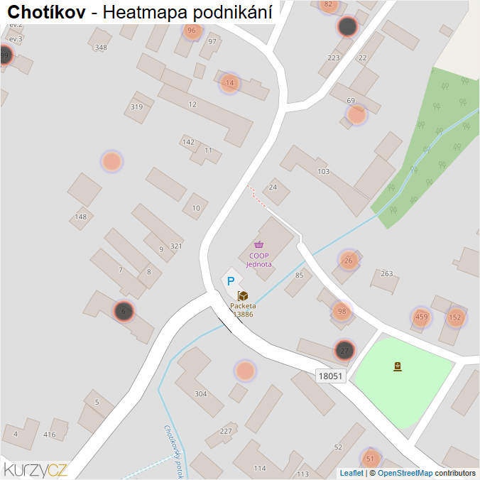 Mapa Chotíkov - Firmy v obci.