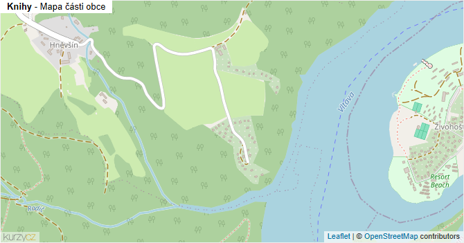 Knihy - mapa části obce