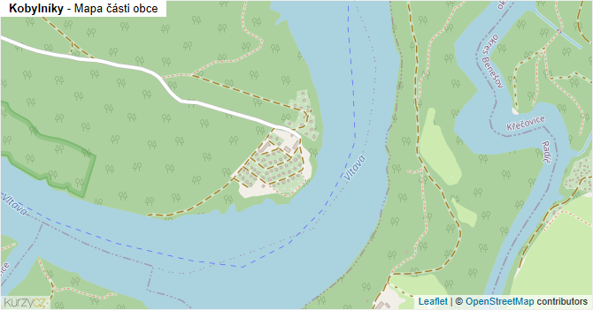 Kobylníky - mapa části obce