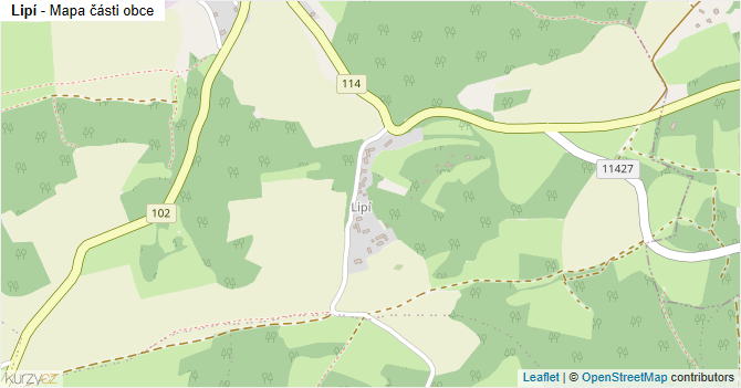 Lipí - mapa části obce