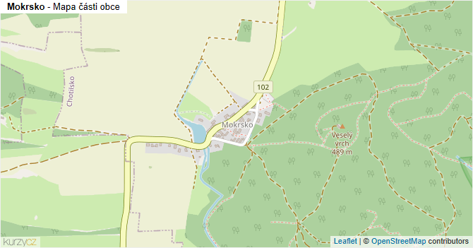 Mokrsko - mapa části obce