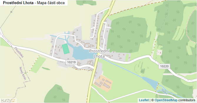 Prostřední Lhota - mapa části obce