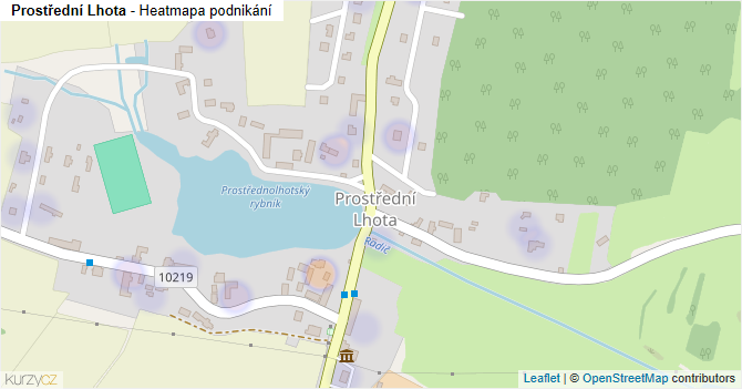 Prostřední Lhota - mapa podnikání