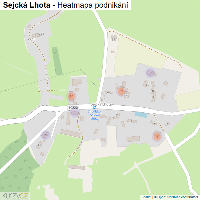 Mapa Sejcká Lhota - Firmy v části obce.