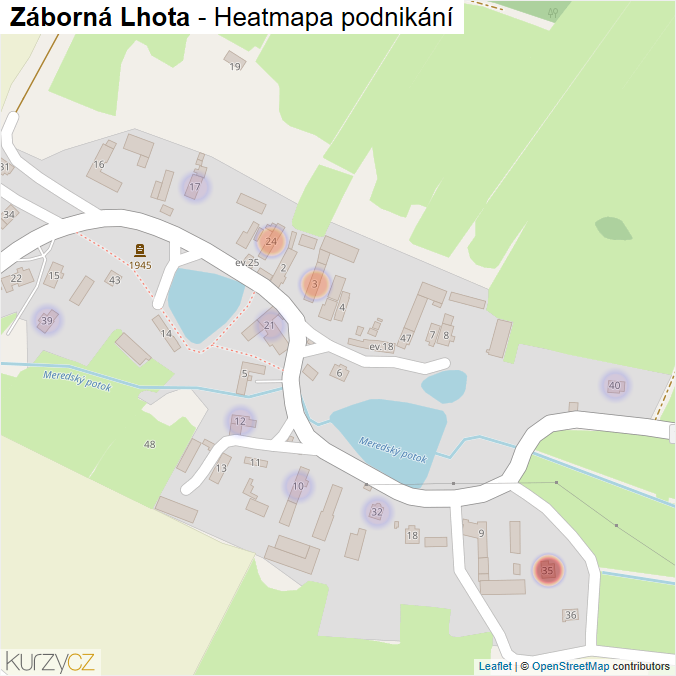 Mapa Záborná Lhota - Firmy v části obce.