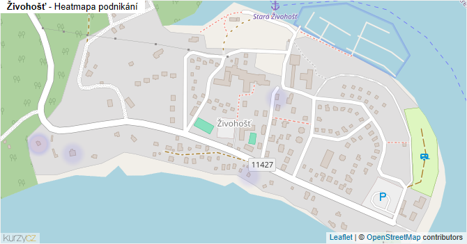 Živohošť - mapa podnikání