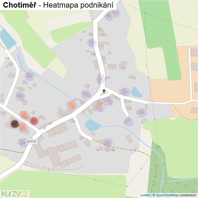 Mapa Chotiměř - Firmy v části obce.