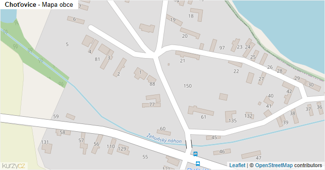 Choťovice - mapa obce