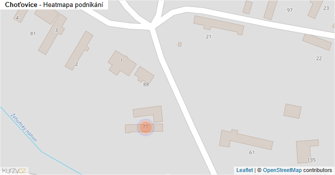 Choťovice - mapa podnikání