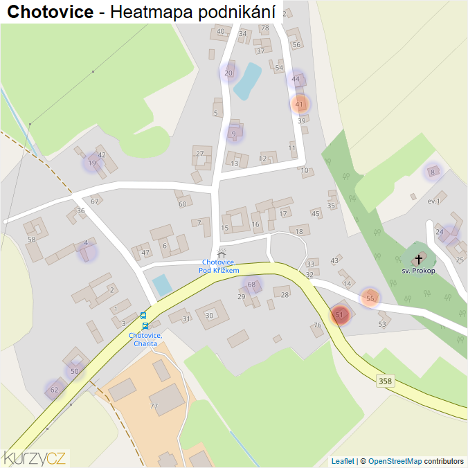 Mapa Chotovice - Firmy v části obce.
