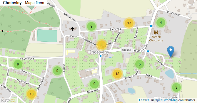 Chotoviny - mapa firem