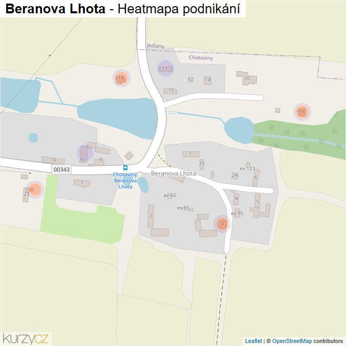 Mapa Beranova Lhota - Firmy v části obce.