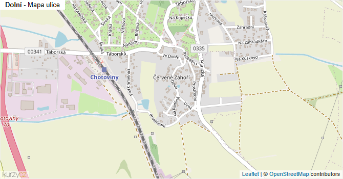 Dolní - mapa ulice