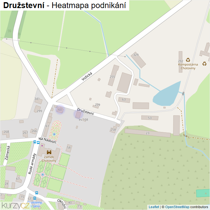 Mapa Družstevní - Firmy v ulici.