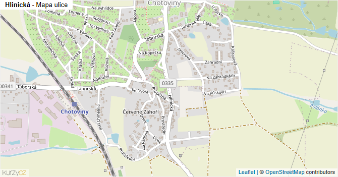 Hlinická - mapa ulice