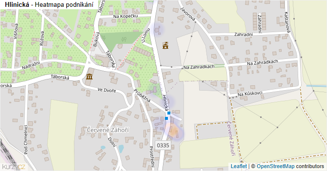Hlinická - mapa podnikání