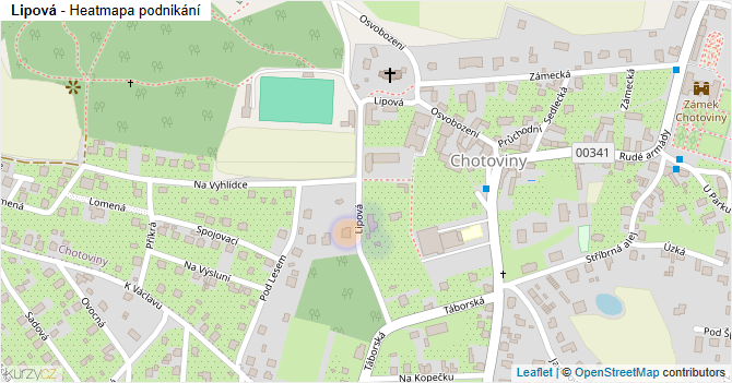 Lipová - mapa podnikání
