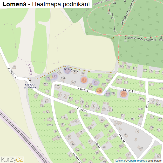 Mapa Lomená - Firmy v ulici.